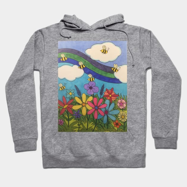 Bees Please Hoodie by Loose Tangent Arts